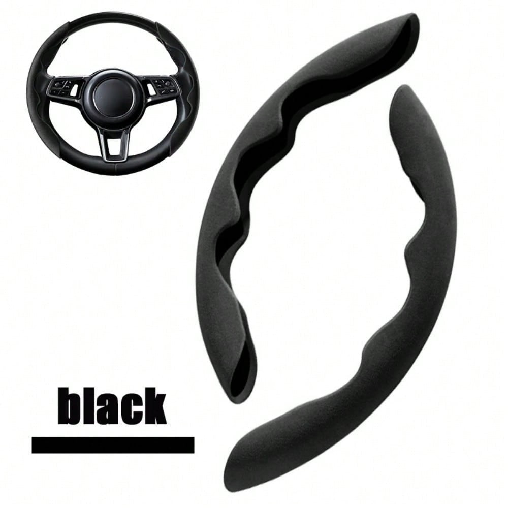 Capa Universal para Volante de Carro em Camurça / Couro Nappa 38CM Respirável Formato O/D Protetor Antiderrapante Acessórios de Interior Automotivo