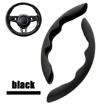 Capa Universal para Volante de Carro em Camurça / Couro Nappa 38CM Respirável Formato O/D Protetor Antiderrapante Acessórios de Interior Automotivo