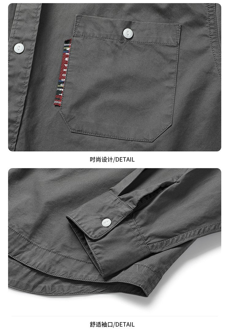 Oversize Cargo Shirts Men Japanese Streetwear Vintage Fashion Loose Casual Long Sleeve Cityboy Pure Cotton Button Shirts Blouses