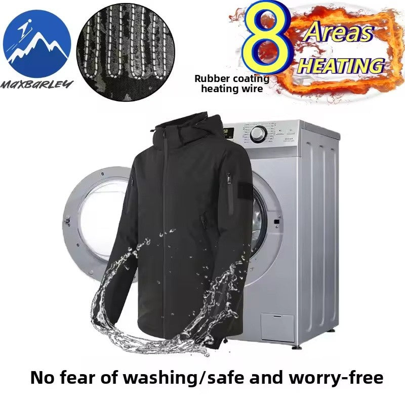 Smart Graphene Heating Jacket Outdoor Unisex Fleece Lined Electric USB Warmth Motorcycle Rider Vest Cycling Traveling Jacket