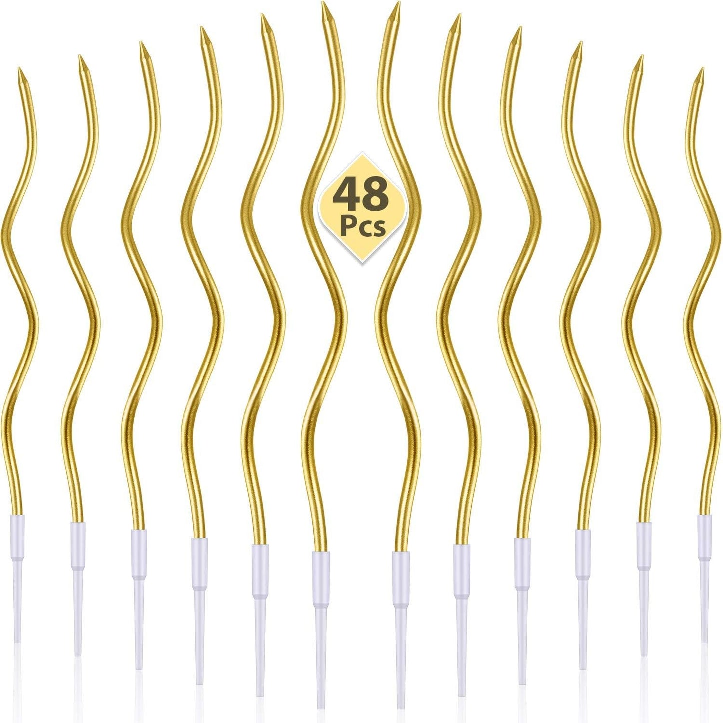 6/12/48pcs Birthday Candles Spiral Cake Candles  Long Thin Cake Candles For Wedding Party And Cake Decoration