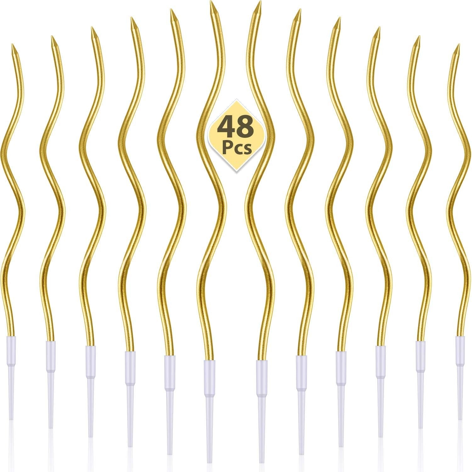 6/12/48pcs Birthday Candles Spiral Cake Candles  Long Thin Cake Candles For Wedding Party And Cake Decoration