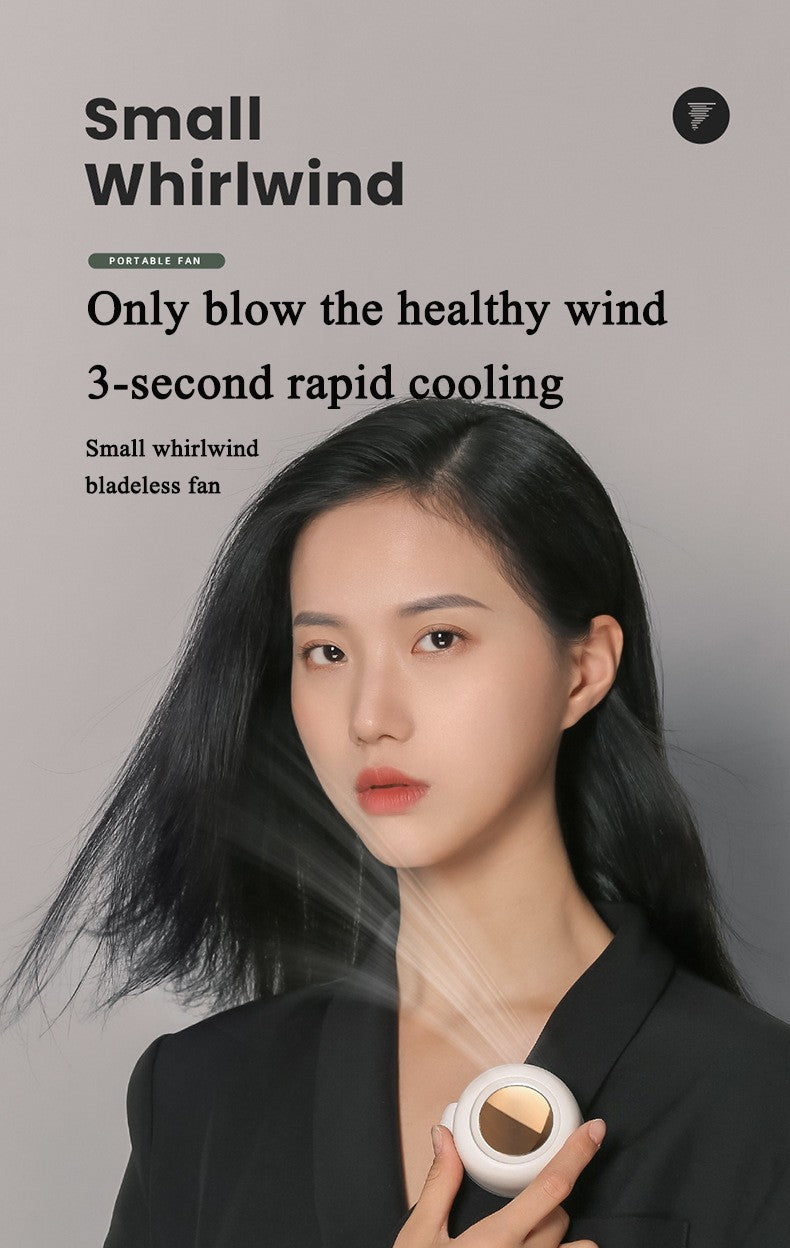 USB Hanging Neck Fan Portable Mute Mini Clip Hanging Waist Electric Fan 900mah Leafless Fan 3 Speeds for Outdoor Camping Fishing