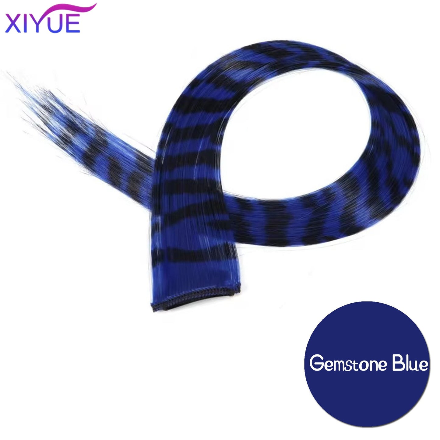 Synthetic One Card Hair Extension Wig Hair For Women Long Straight Clip-in Colored Zebra Line Feather Hair Extensions Fake Hair
