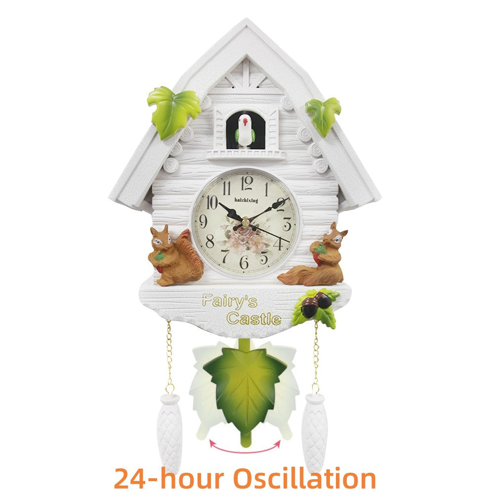 1pc Cuckoo Wall Clock, Daytime Hourly Alarm Pendulum Quartz Watch, Silent Wall Clock for Home Living Room Decoration Wall Art