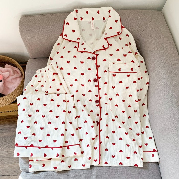 Cartoon Dog Letter Plaid Print Pajama Sets for Women Plus Size Sweet Cute Harajuku Style 2PC Set Sleepwear Autumn New Homewear