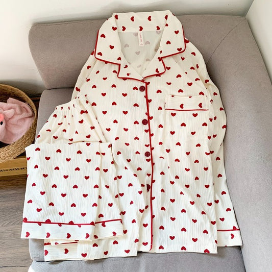 Cartoon Dog Letter Plaid Print Pajama Sets for Women Plus Size Sweet Cute Harajuku Style 2PC Set Sleepwear Autumn New Homewear