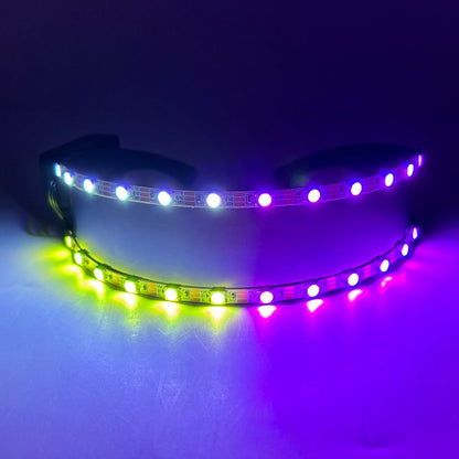 Cyberpunk Futuristic Luminous Glasses Rave Cyber light up Goggles LED glowing visor glasses for EDM music show props