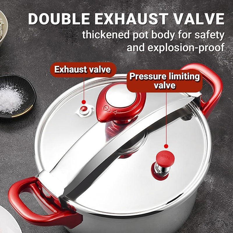 3L/6L/8L Cooking Pressure Cooker Large Capacity Stainless Steel Pressure Cooker Explosion-Proof Cookware for Gas Induction Stove