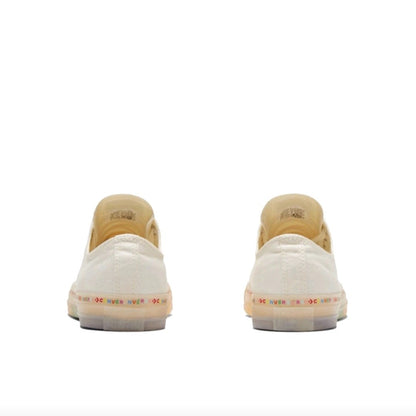 Converse Chuck Taylor All Star Men's and Women's Skateboarding Shoes, Outdoor, Breathable Sneakers, White/Rainbow Colors