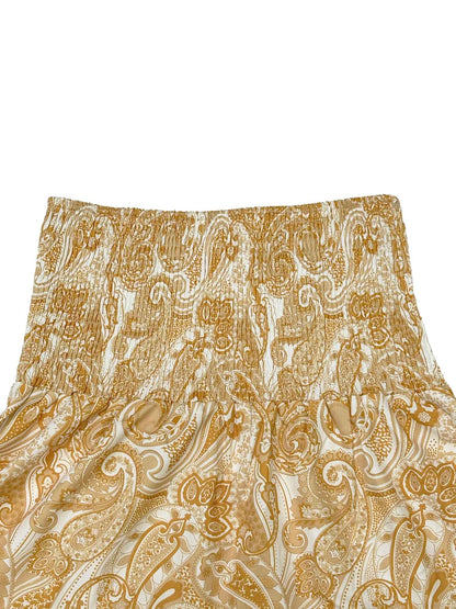 Vacation Style Stretchy Waist Long Maxi Skirt - Flowy Beach Skirt with Elastic Waistband