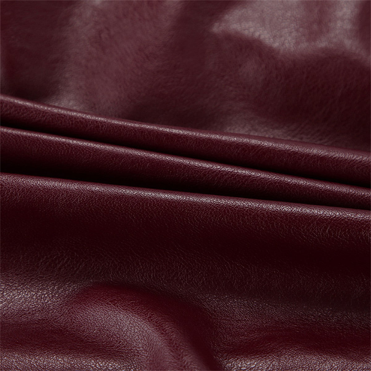 Jaqueta Feminina de Couro Sintético Vermelho Vinho Vintage, Casaco Moderno com Zíper e Lapela, Casacos de Outono Inverno, Blusas Curtas Femininas Estilo Streetwear