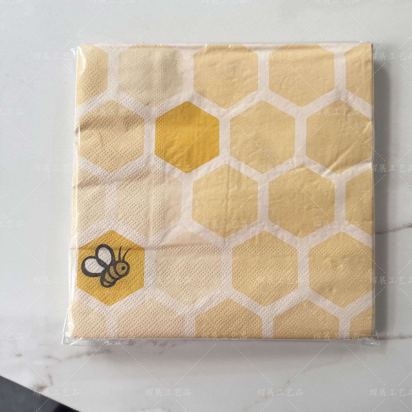 20/60/100pcs Bee Birthday Theme Party Printed Tissue Napkins Bee Printed Decorative Handkerchiefs Cute Bee Party Napkins