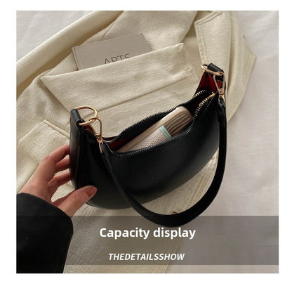 New fashion crescent-shaped bag, luxurious ladies' shoulder bag, elegant and graceful handbag for women.