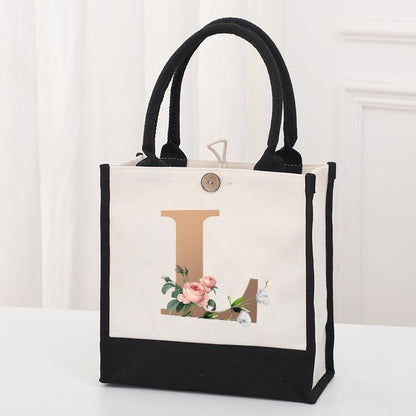 Fashionable new reusable shopping bag with initials for travel and large capacity storage bag