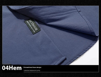 Spring Men Long Sleeve Shirts Mens Tactical Work Outdoor Cargo Shirts Men Summer Casual Breathable Quick Dry Safari Hiking Shirt