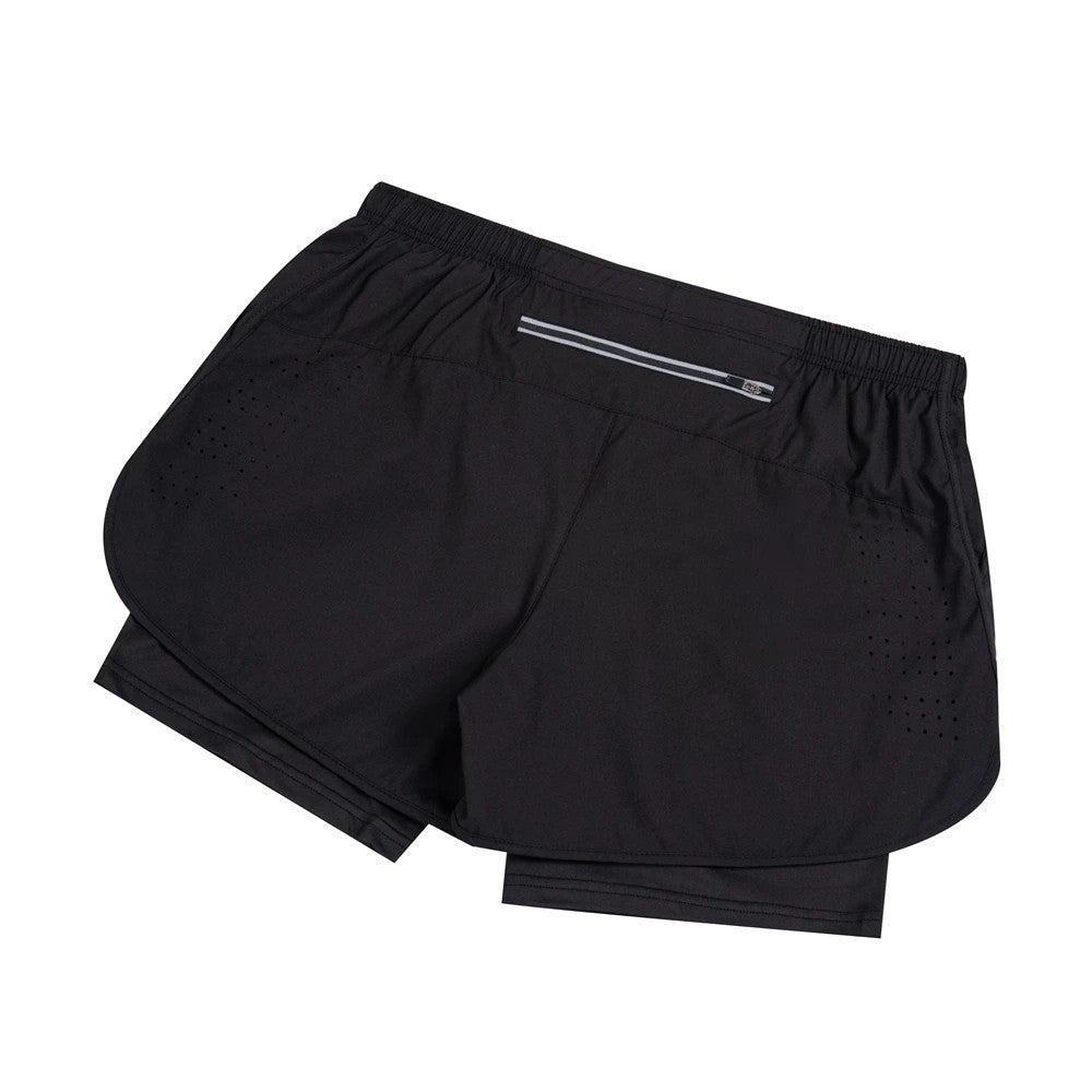 Summer men's reflective running shorts Fitness quick drying double-layer shorts Men's exercise training bodybuilding shorts