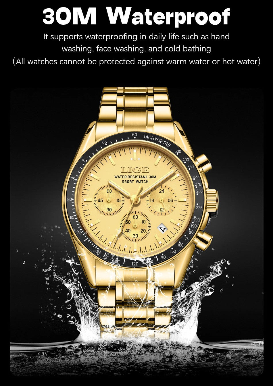 2025 LIGE Top Brand Luxury New Men Watch Quartz Man Watches Waterproof Luminous Watch for Men Date Chronograph Sport Wristwatch