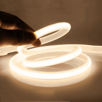 110V 220V Cob LED Tape Outdoor Waterproof Christmas Decor 5/10/20/30M Neon Led Strip with Switch Garden Lights For Kitchen Room
