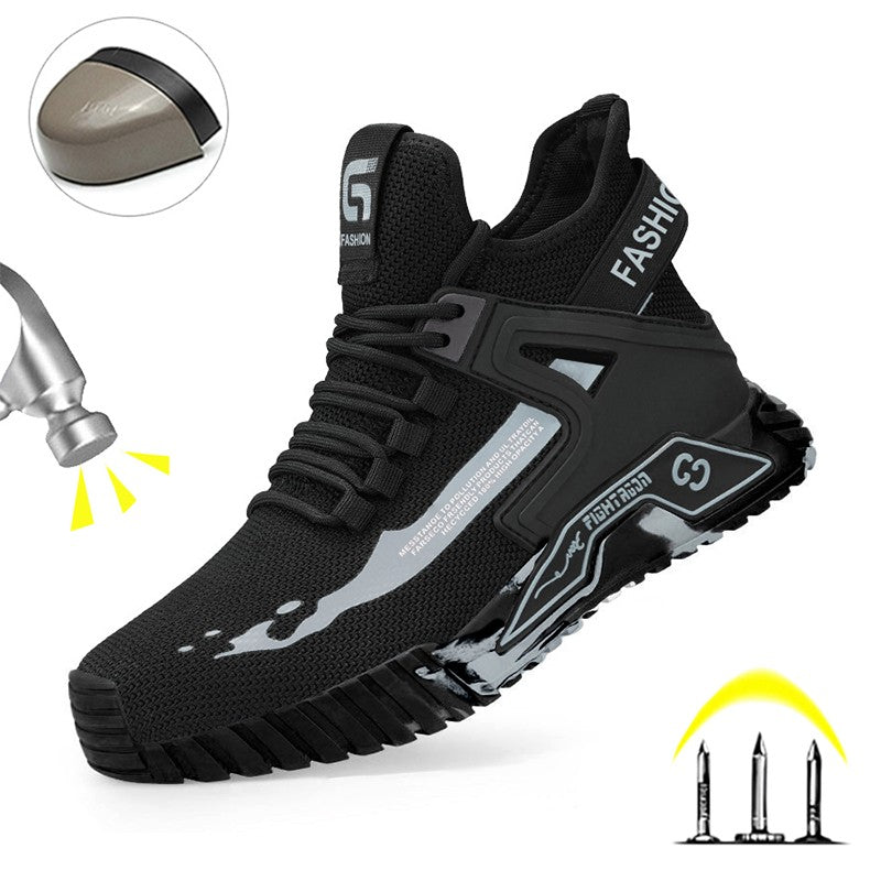 Steel Toe Anti-smash  Anti-Puncture Safety Shoes Men Lightweight Slip Resistant Work Shoes Comfortable Breathable Work Boots Men