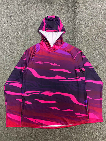 Fishing Shirts UPF 50+ Fish Maillot Tops Wear Beach Gear Hoodies Anti-UV Yacht Sea Angling Sports Uniform Jersey Running Hood
