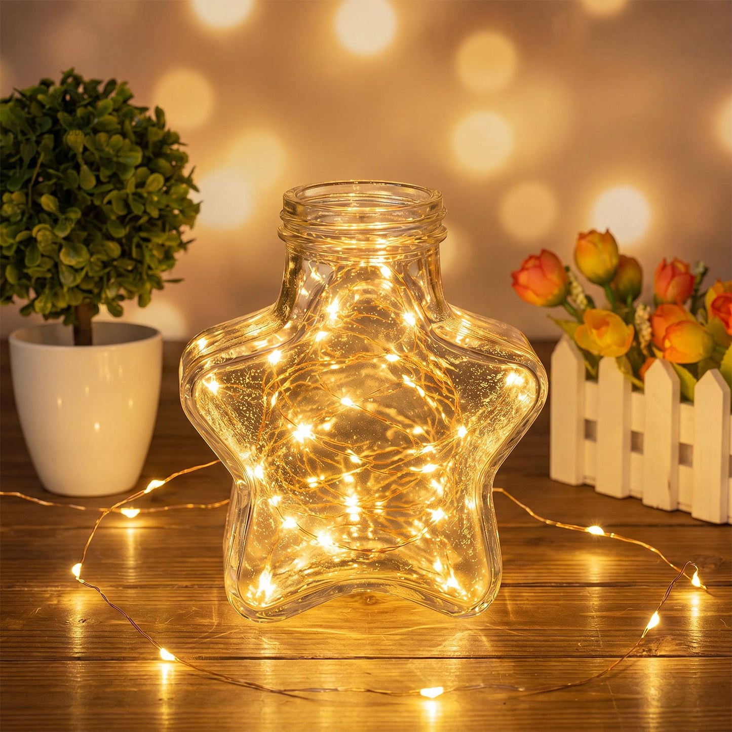 30 Pack LED Fairy Light Battery Powered String Light -6.5-foot 20 LED Silver Line Firefly Star Moon Light, Suitable for DIY Handmade Wedding Table Decoration, Party Bedroom Christmas Decoration, Room Decoration Christmas Decoration