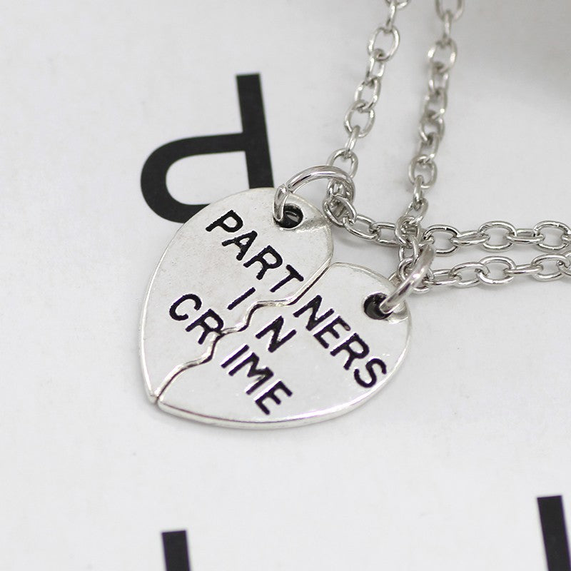 Colar de 2pçs/conjunto Colar com Pingente de Coração Quebrado Colar Masculino e Feminino Melhores Amigas BFF Amizade Aniversário Presente Joias