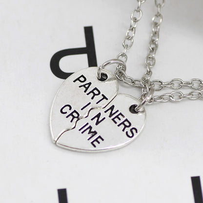 Colar de 2pçs/conjunto Colar com Pingente de Coração Quebrado Colar Masculino e Feminino Melhores Amigas BFF Amizade Aniversário Presente Joias