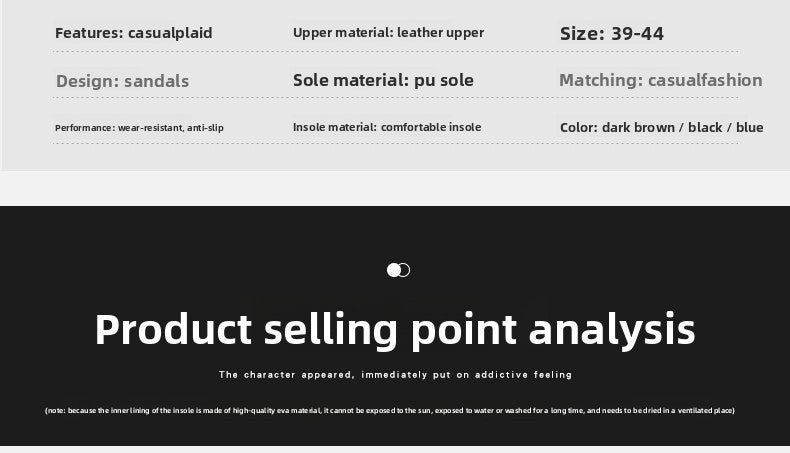 Summer Men Sandals PU Leather Lightweight Open Toe Flat Mens Casual Shoes Outdoor Walking Sandals for Men Beach Shoes Size 39-46