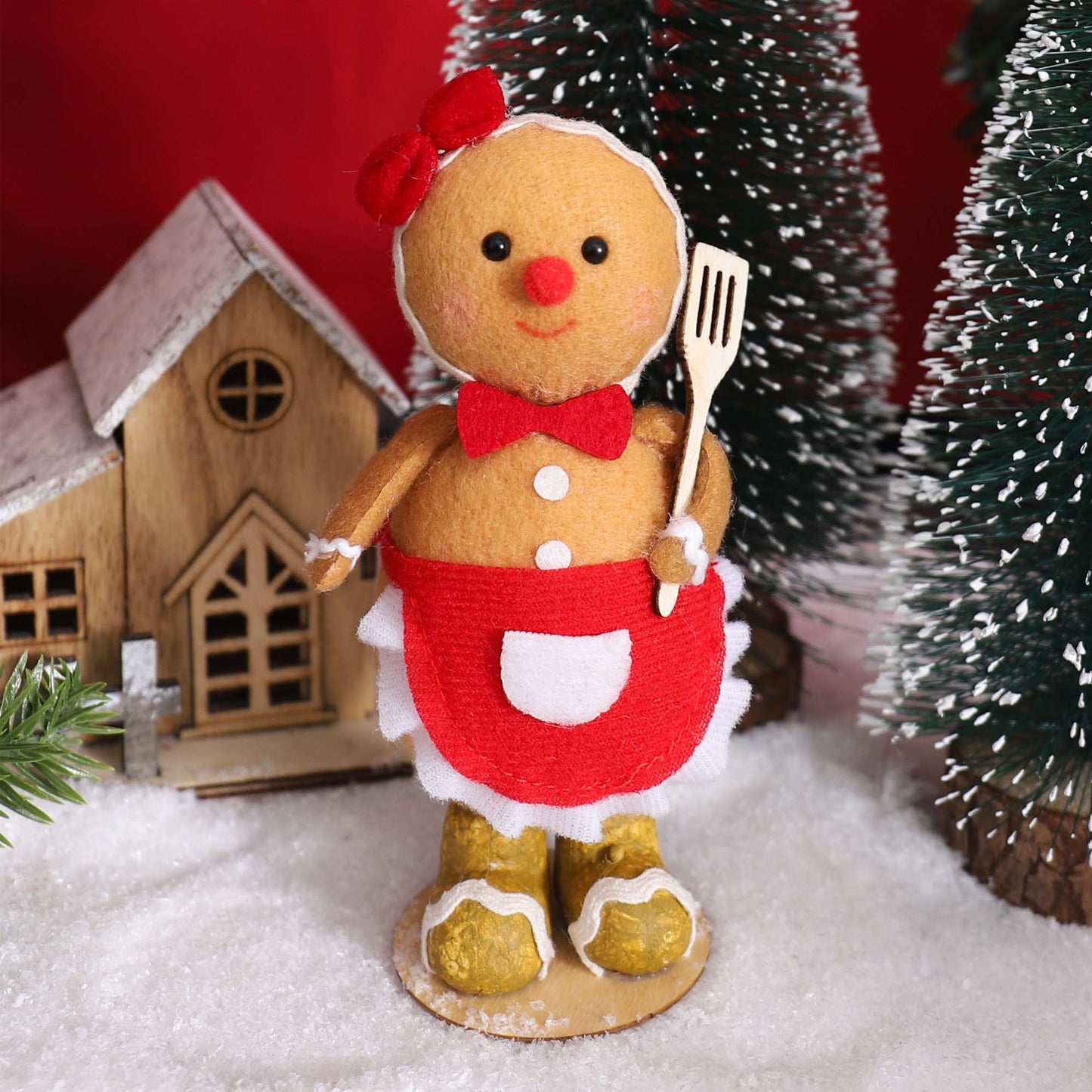 Plush Gingerbread Dolls Gingerbread Sitter Chef Gingerbread Man Christmas Ornaments For New Year Party Decorations Home Supply