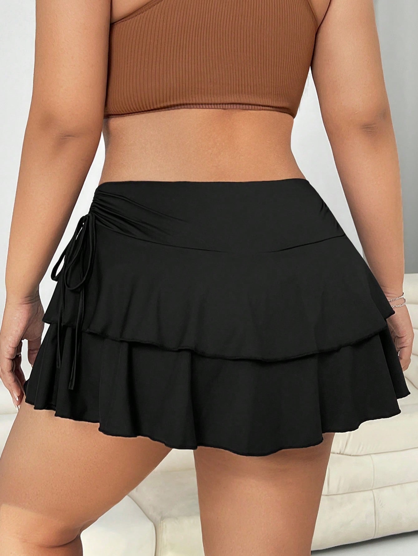 New fashion solid color casual versatile women's plus size skirt