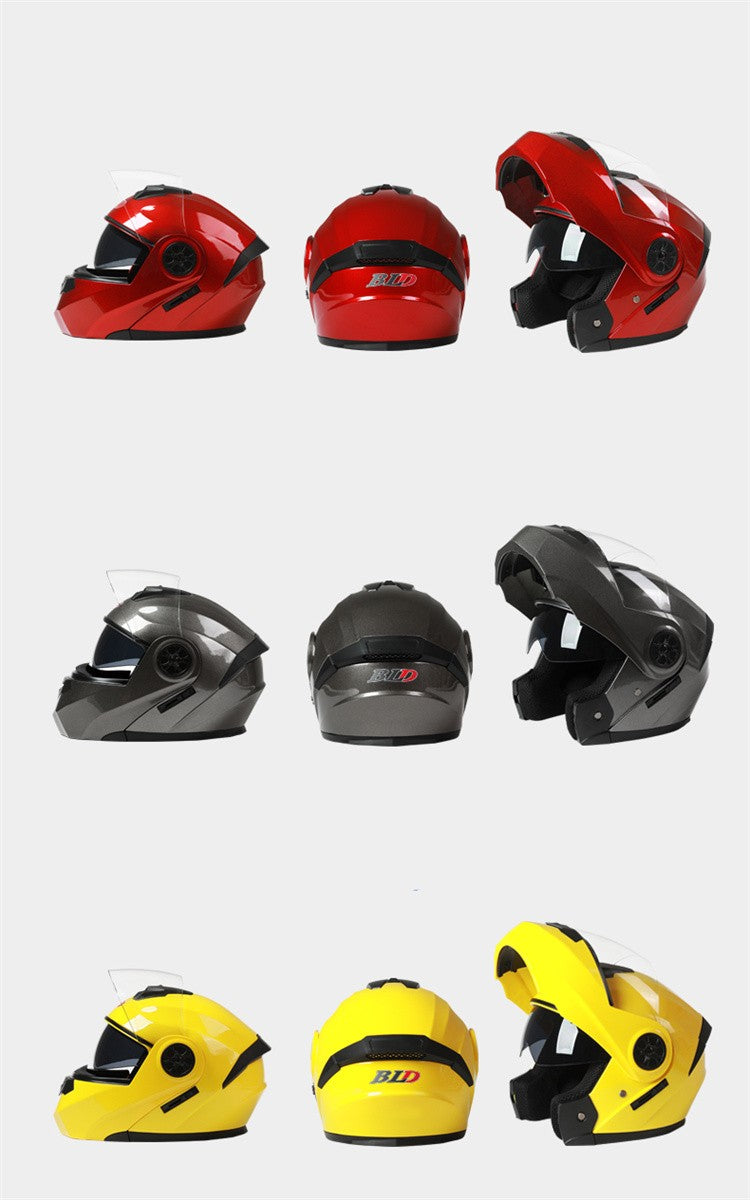 BLD Capacete Fechado Personalizado para Moto Masculino Feminino Capacete Moderno com Viseira Dupla Motocross Corrida Articulado Casco Moto