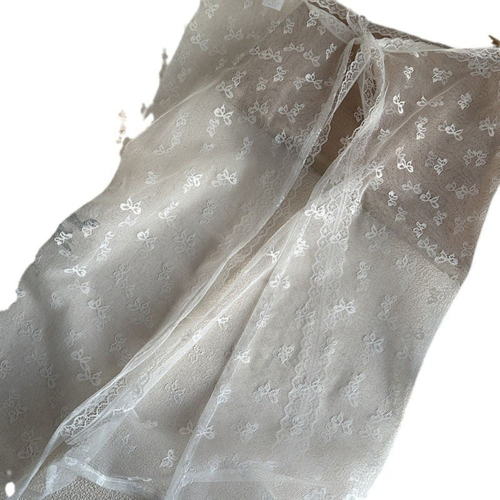 Fashion Lace Lace Layered Gauze Skirt Korean Version Unique Floral Skirt Lace Up