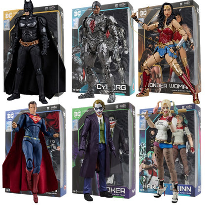FondJoy DC Original 1/9 20CM Liga da Justiça Superman Batman Coringa Arlequina Mulher-Maravilha Victor Stone Aquaman Bonecos de Ação