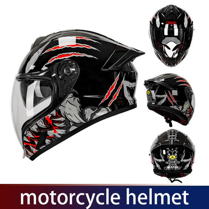 Capacete de motocicleta masculino e feminino com lente dupla antiembaçante integral para motoqueiro com pedal de cruzeiro e capacete universal para todas as estações com certificação DOT