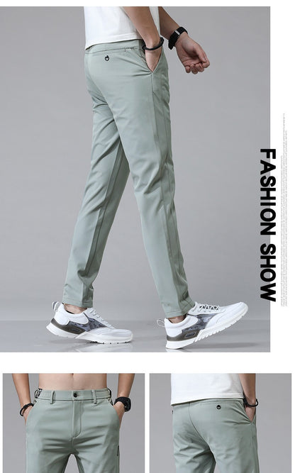 5 Colors Spring Summer Ultra-thin Men's Stretch Slim Straight Casual Pants High Quality Fashion Breathable Golf Sports Trousers