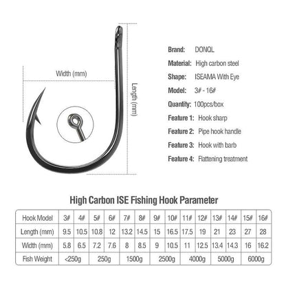 50 pçs/caixa Anzol de Pesca Círculo Anzol de Pesca Anzol de Pesca Japonês Anzol de Jig Simples Acessórios de Pesca