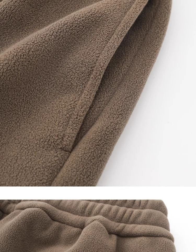 Calça Masculina Moletom Jogger Dupla Face, Mais Grossa, Folgada, Quente, Inverno, Estilo Jovem Casual, Cintura Elástica e Cor