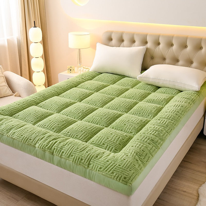 Colchão de Lã Super Macio e Fofo Acolchoado Extra Grosso e Quente para Inverno Queen Size Dobrável para Chão de Camping