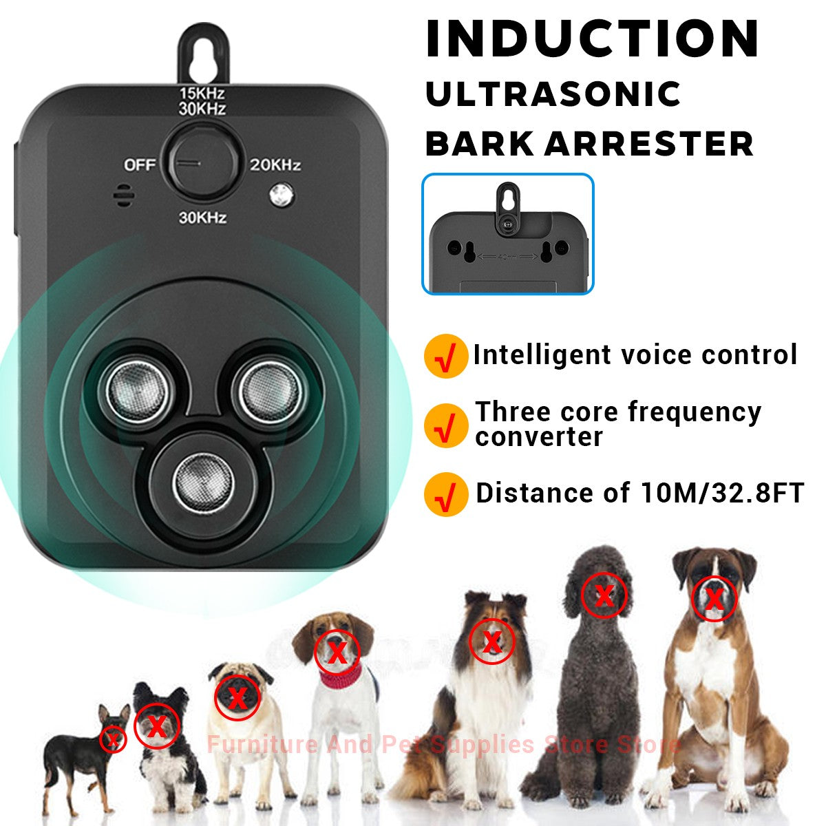 Dispositivos Anti Latido Dispositivos de Controle Automático de Latidos com 3 Modos Ultrassônicos para Cães Dispositivos para Parar Latidos de Cães