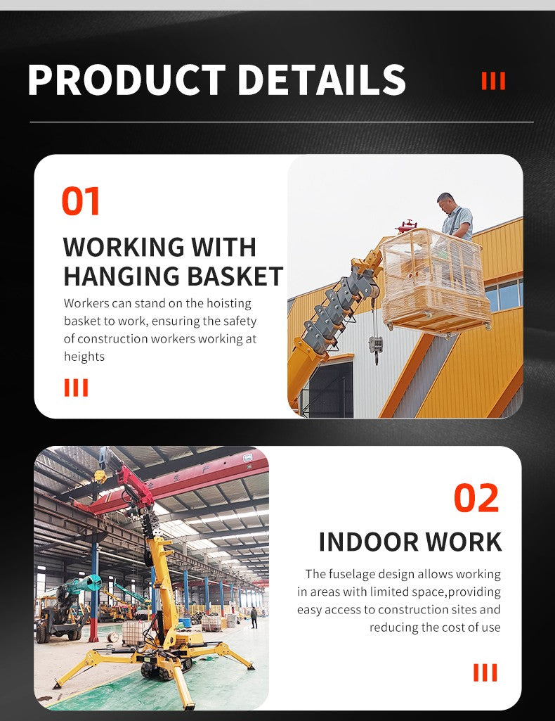 5 Ton Spider Crane with Modular Design, Quick-Change Attachments & Universal Tool Interface for Versatility