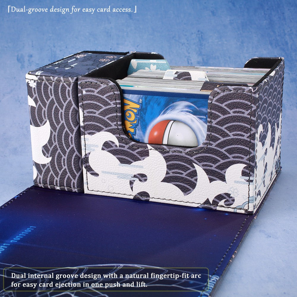 Caixa de Deck Cyber End Dragon Dicewinder para YGO, Armazena 100 Cartas com Double-Sleeve, Caixa de Armazenamento de Cartas com Bandeja de Dados para TCG MTGames PTCG OPCG