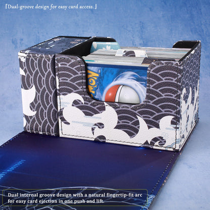 Caixa de Deck Cyber End Dragon Dicewinder para YGO, Armazena 100 Cartas com Double-Sleeve, Caixa de Armazenamento de Cartas com Bandeja de Dados para TCG MTGames PTCG OPCG