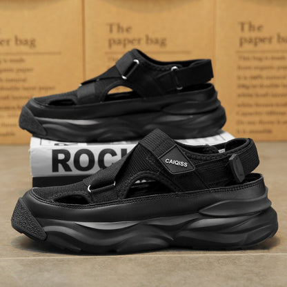 Men's Sandals Summer Platform Slippers Non-Slip Beach Pool Sandals Mesh Hole Men's Garden Shoes Flip Flop Outdoor Water Shoes