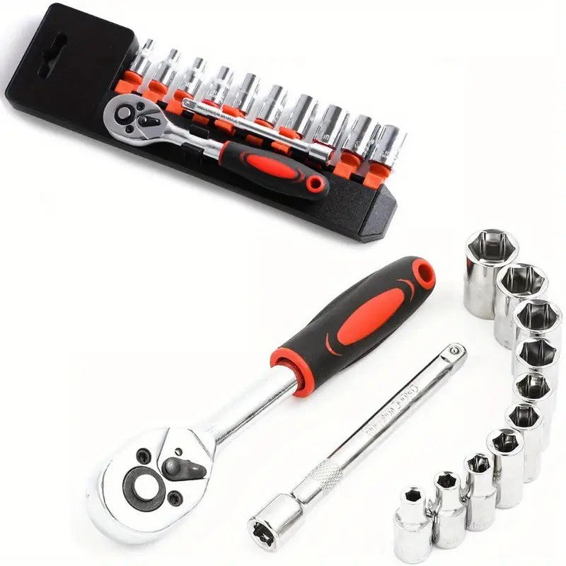 Conjunto de Ferramentas de Reparo Automotivo Xiaofei de 12 Peças, Chave de Soquete Combinada, Conjunto Completo de Ferramentas de Caixa de Ferramentas de Hardware