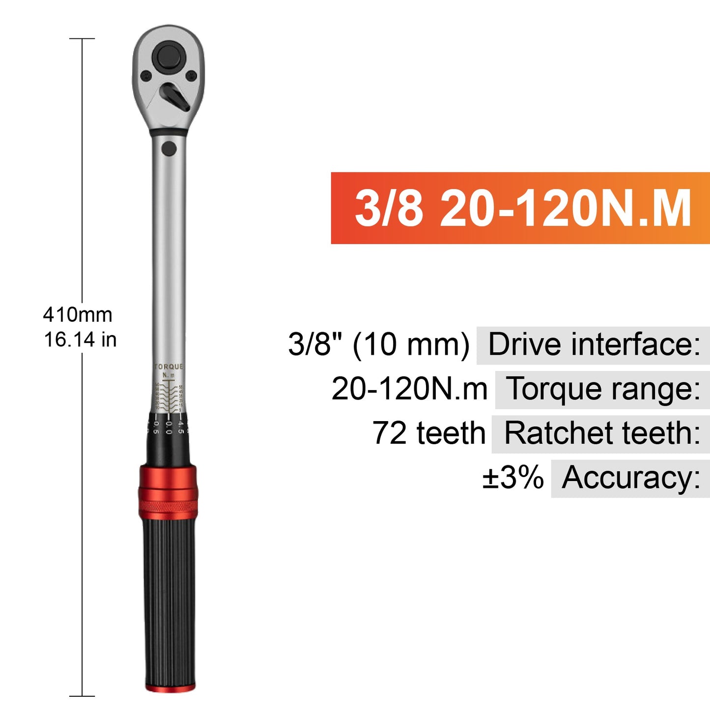 Conjunto de Chaves de Torque Ajustáveis 1/4" 3/8" 1/2" Chave de Torque Catraca Tipo Click Aço CRV Ferramenta de Reparo Industrial para Bicicletas