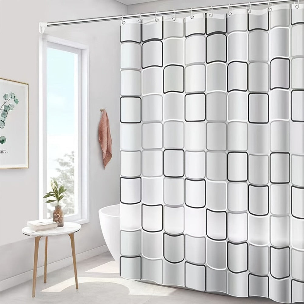 Clear Shower Curtain PEVA Transparent Bathroom Liner Waterproof 180x200CM Bath Curtains Bathroom Mould Proof Curtains with Hooks