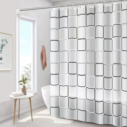Clear Shower Curtain PEVA Transparent Bathroom Liner Waterproof 180x200CM Bath Curtains Bathroom Mould Proof Curtains with Hooks