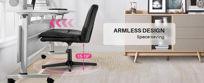 Redlife Criss Cross Chair with Rotating Adjustable Legs Office Chair Durable Pu Leather Wrapped Double Cushion for Home & Office