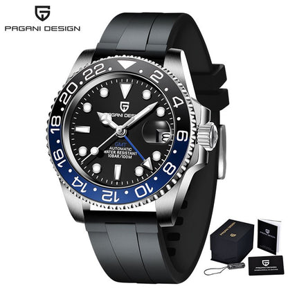 PAGANI DESIGN V3 Versão Relógios GMT Masculino Luxo Safira Relógio Automático Mecânico 40MM Aço Inoxidável À Prova D' Água